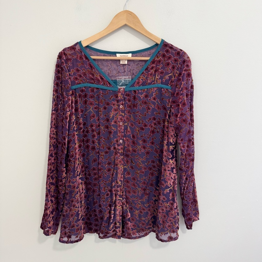 Sundance New Burnout Velvet Blouse
